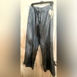 Chambray Wide Leg Pants L